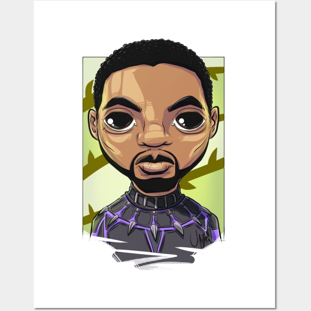 Pop Culture Caricature #5 - Black Panther Wall Art by yazgar